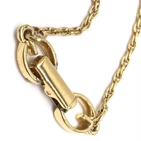 Vintage Givenchy Gold Plated Necklace with Rhinestones - Picture 7 of 10